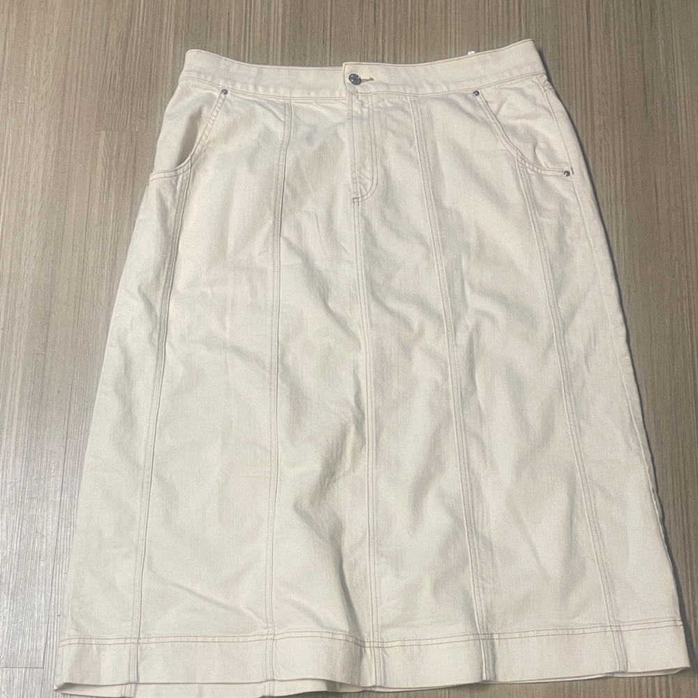Chico’s NWT Cream A-Line Denim Skirt-3/16